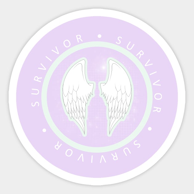 SURVIVOR ANGEL WINGS Sticker by sheisrecovering